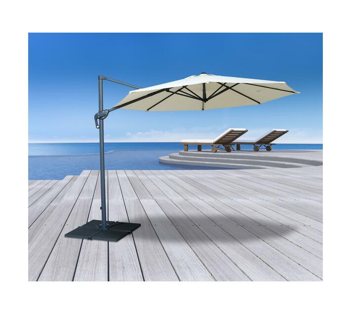 Kalahari Shade 3m Round Cantilever Umbrella Natural Makro