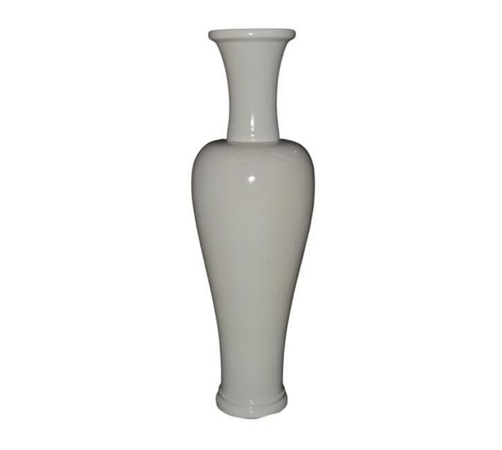 Vase Ceramic 115cm Elina Long Neck White - Decor Essentials