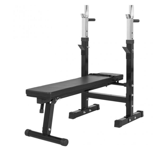GORILLA SPORTS SA Weight Bench with Adjustable Barbell Rack Black