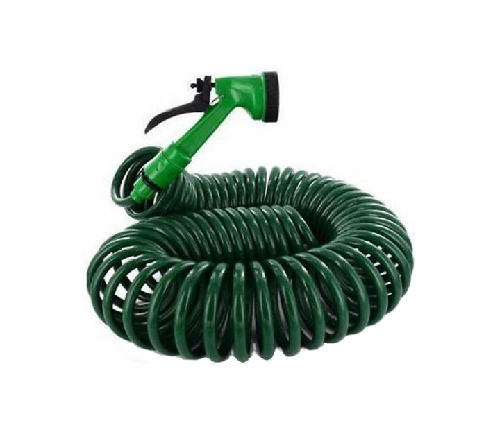 Spiral Retractable Water Hose with 5 Function Spry Nozzle (15m) Makro
