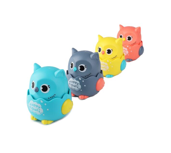 Happy Owl Press-to-Slide Toys - Set of 4 Pieces