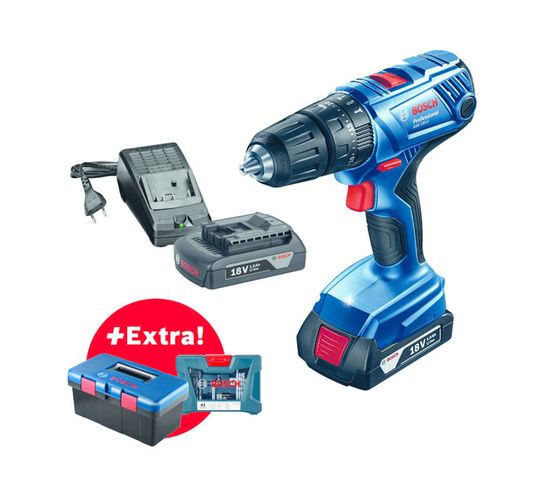 Bosch 18 V Drill, Toolbox and Accessory Kit 