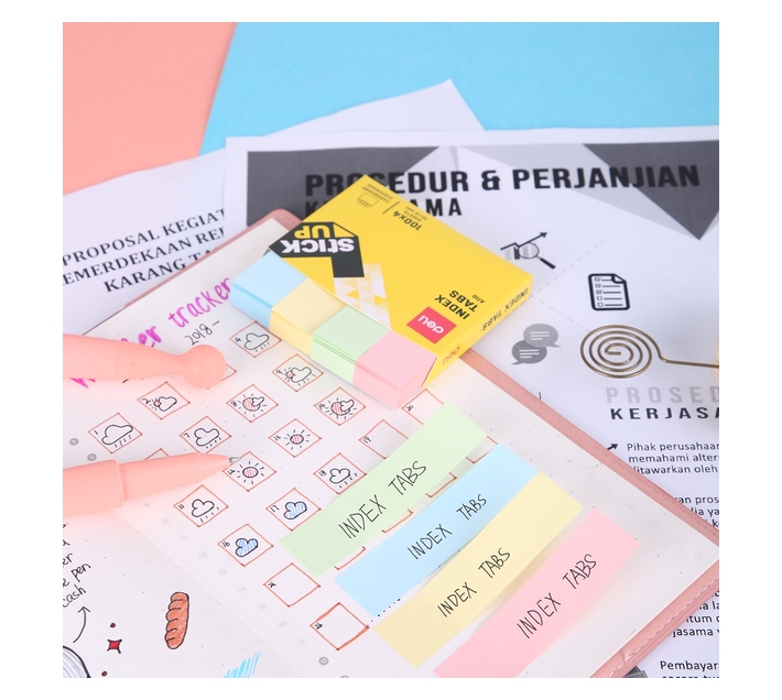 Deli Stationery Index Tabs 76×19Mm Tab Asst. Makro