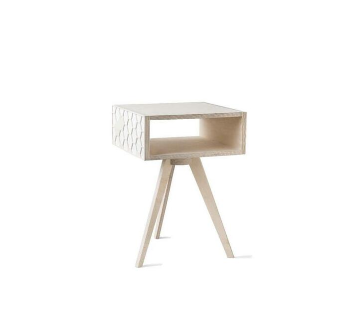 Hexa Bedside Table White Back Makro