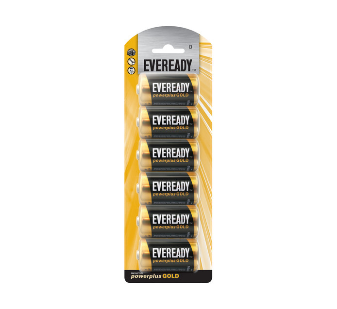 Eveready Power Plus Gold D Batteries 6Pack Makro