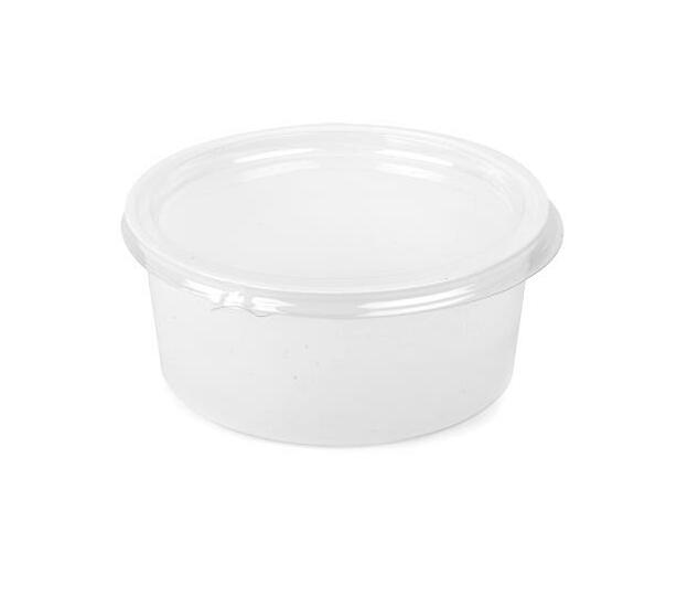 350ml Plastic Round Tub with Lid 25 PCS Makro