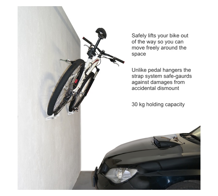 Bike Rack Pedal Hanger Lockable Wall Mounted Makro