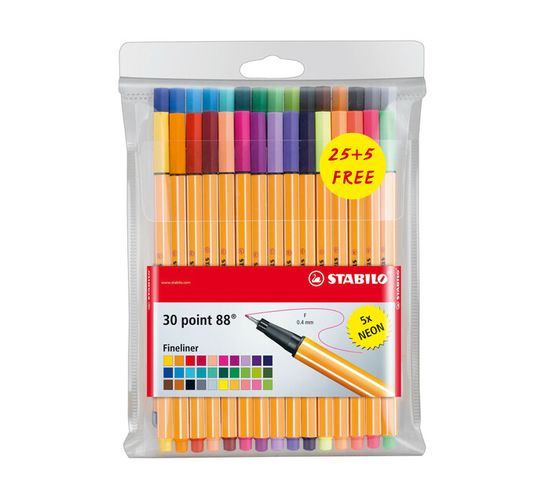 Stabilo Point 88 Fineliners Assorted 25+5-Pack 