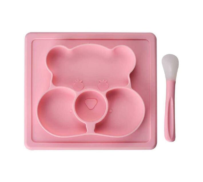 SILICONE BABY FEEDING TRAY PINK Makro