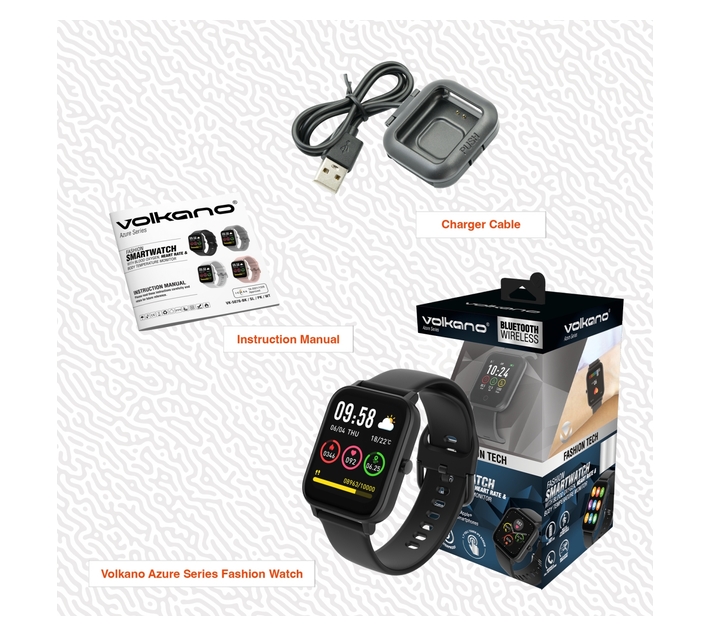 Volkano Smart Watch with Blood Oxygen & Heart Rate Monitor Azure Series Makro