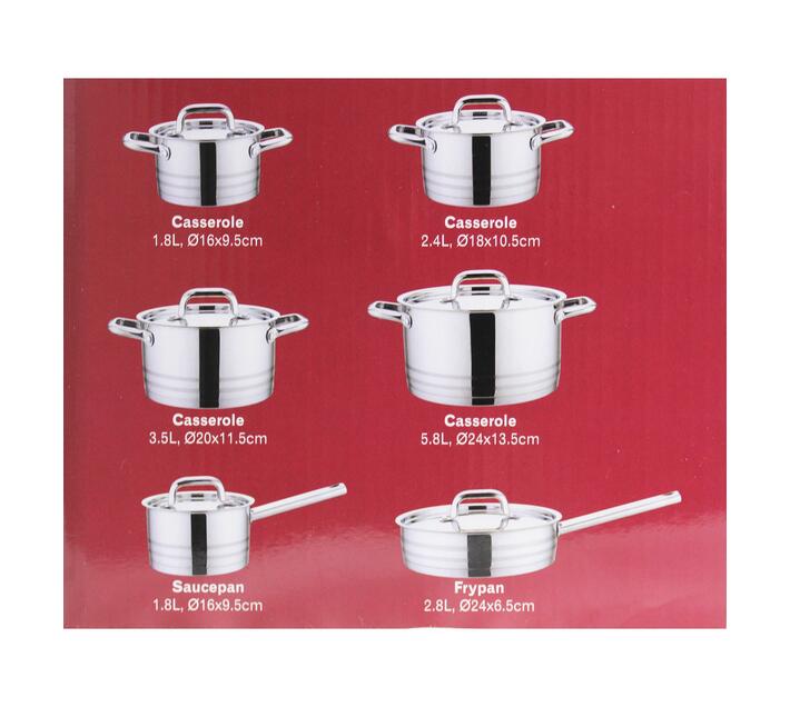 Decadent Chef 12 Piece Heavy Bottom Stainless Steel Cookware Set Makro