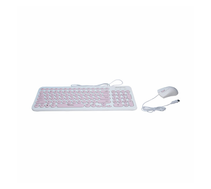Alcatroz Jellybean U2000 Keyboard and Mouse White/Peach Makro