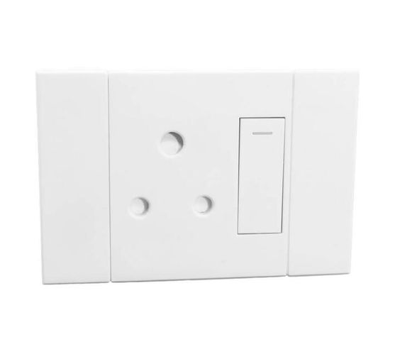 Horizontal Single White RSA Plug Socket (2VW121H) - VETi