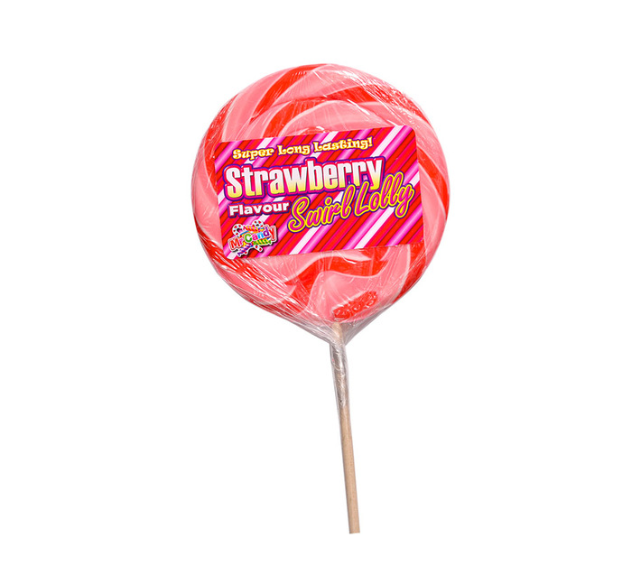 Strawberry Swirl Lolly Large, Strawberry Flavor, 140g (Box of 12) Makro