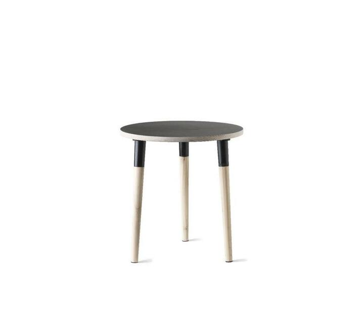 Birch Round Side Table Black Makro