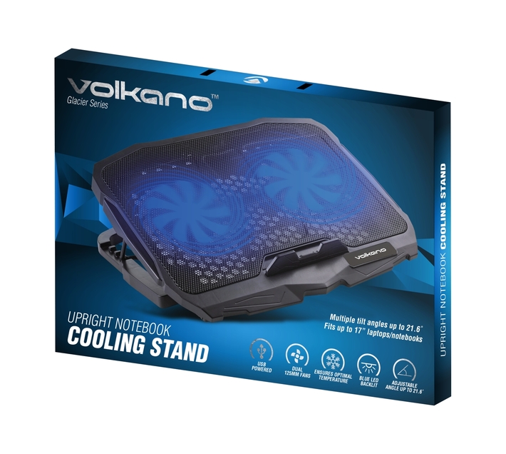 Volkano Glacier Series Upright Notebook Cooling Stand with Dual Fans