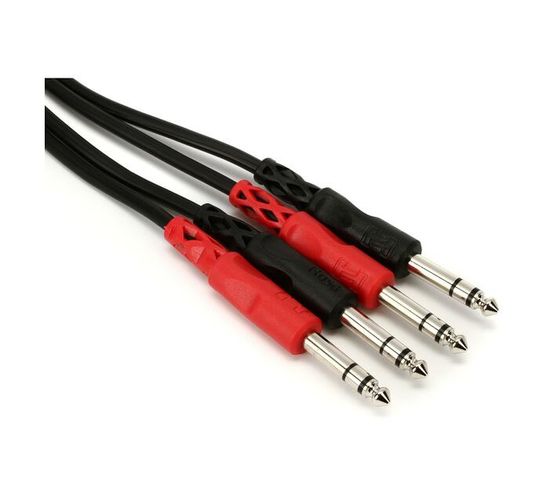 Hosa Tech Dual 1/4 in TRS to Same - Stereo Interconnect - 1 Metre