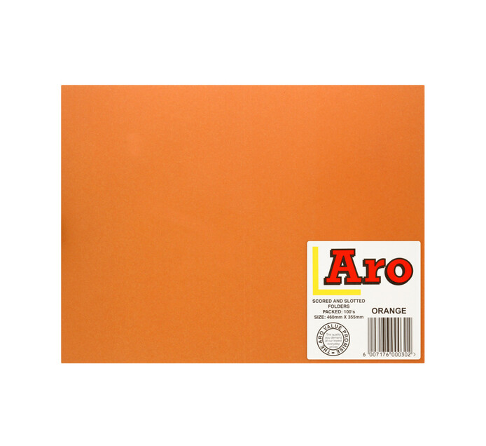 ARO Straight Cut Folders Orange 100-Pack Orange 