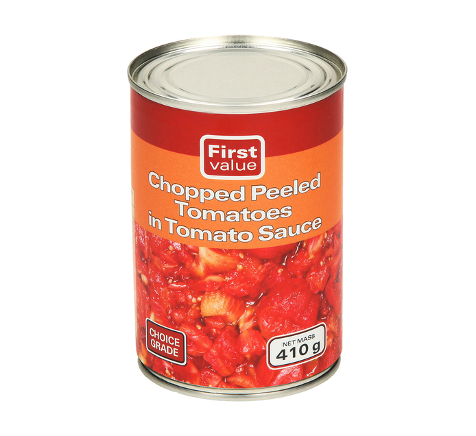 First Value Tomato Chopped Peeled (12 x 410g) Makro