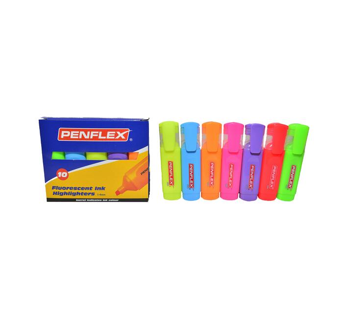 Higlo Highlighters.Box of 10assorted colours Makro