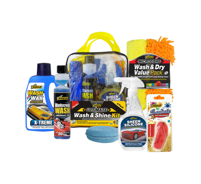 Shield 6Piece Ultimate Wash & Shine Kit Auto Cleaning Auto