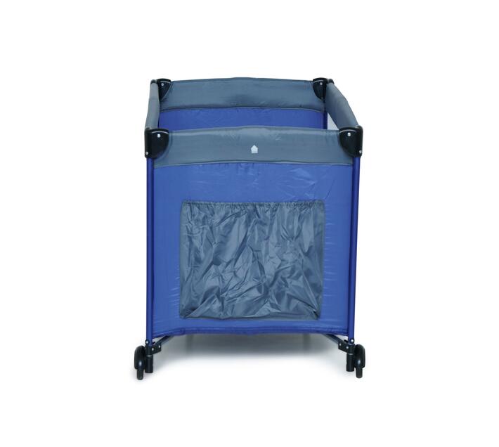 Baneen Folding Baby Toddler Crib Cot with Wheels (Playpen) Grey Makro