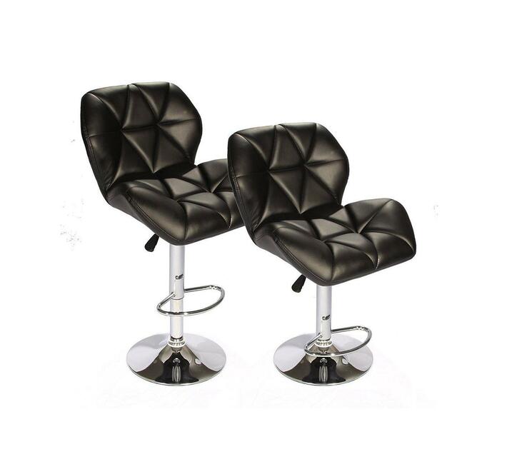 Hazlo Set of 2 Adjustable Kitchen Bar Stools Black Makro