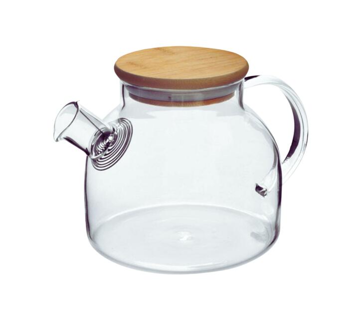 1L Glass Kettle with Wooden Lid Makro