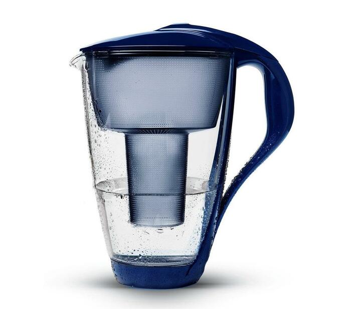 PearlCo Glass Water Filter Jug 2L - Dark Blue