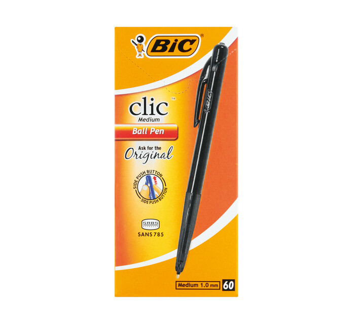 BIC Clic Ballpoint Pens 60-Pack 