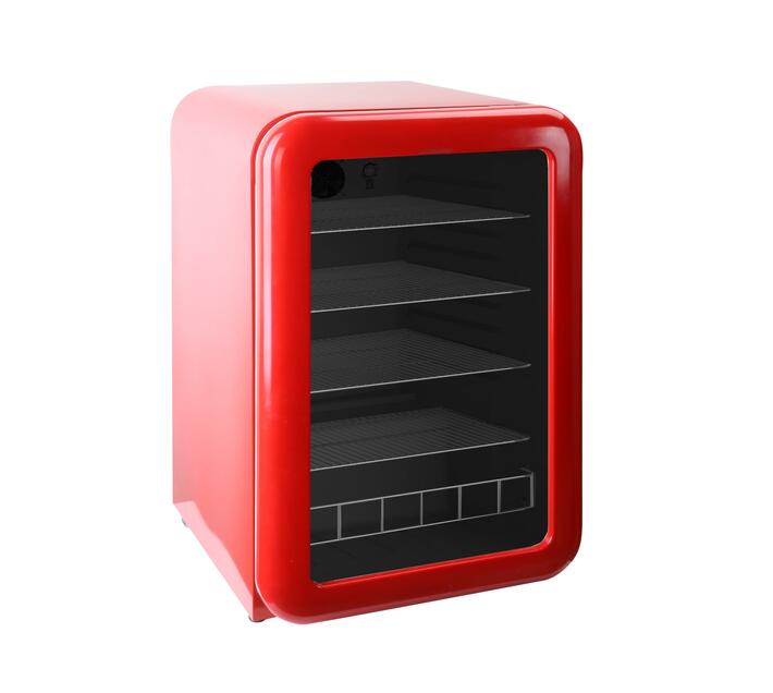 Red Retro Beverage Cooler 115Ltr (Glass Door) Makro