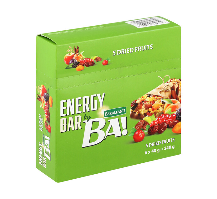 Bakalland Energy Bars 5 Mix Fruits (1 x 6's)