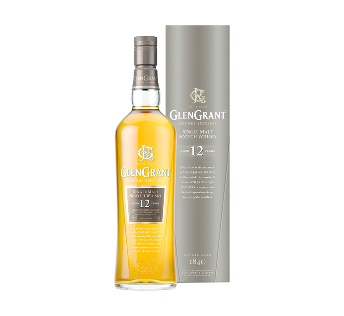 Glen Grant 12 YO Speyside Single Malt Scotch Whisky In Gift Box (1 x 750 ml)