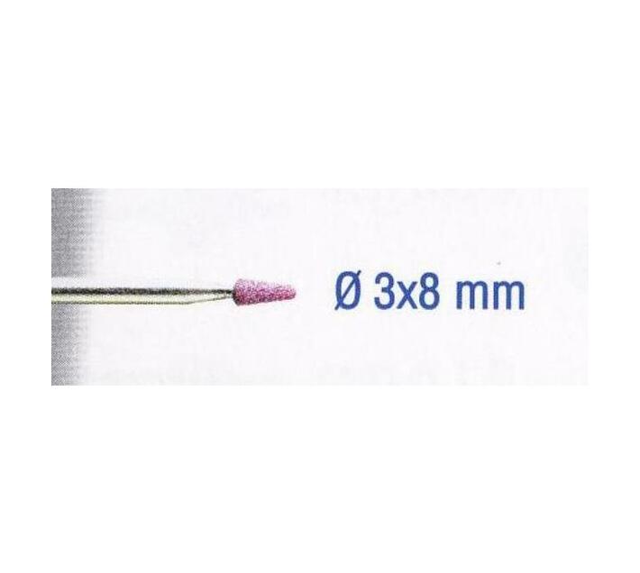 Ruby Grinding Stones 3x8mm.Cone.Sh2.35mm.2pcs Makro