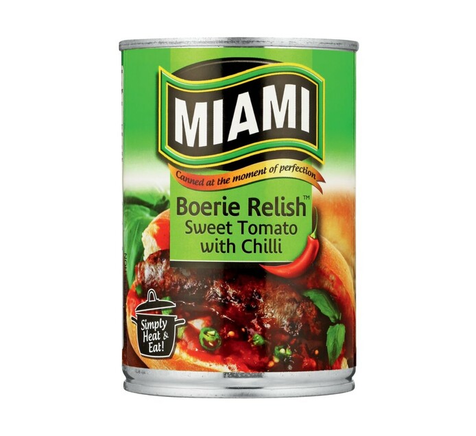 Miami Boerie Relish (All Variants) (1 x 450g) Canned Tomato