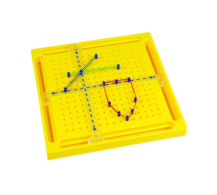 XY Coordinate Geo Pegboard with 24 Rubber Bands and 50 Pegs Makro