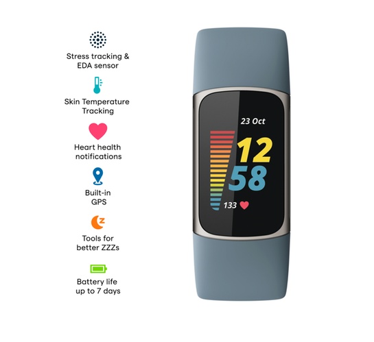 Fitbit Charge 5 Steel Blue Stainless Steel 