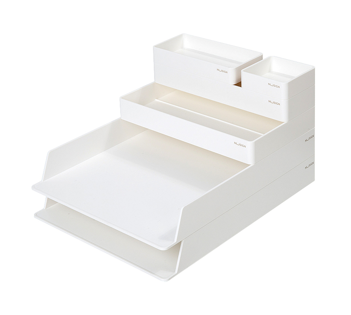 Deli Stationery Desk Organizer 324×239×45mm WHITE