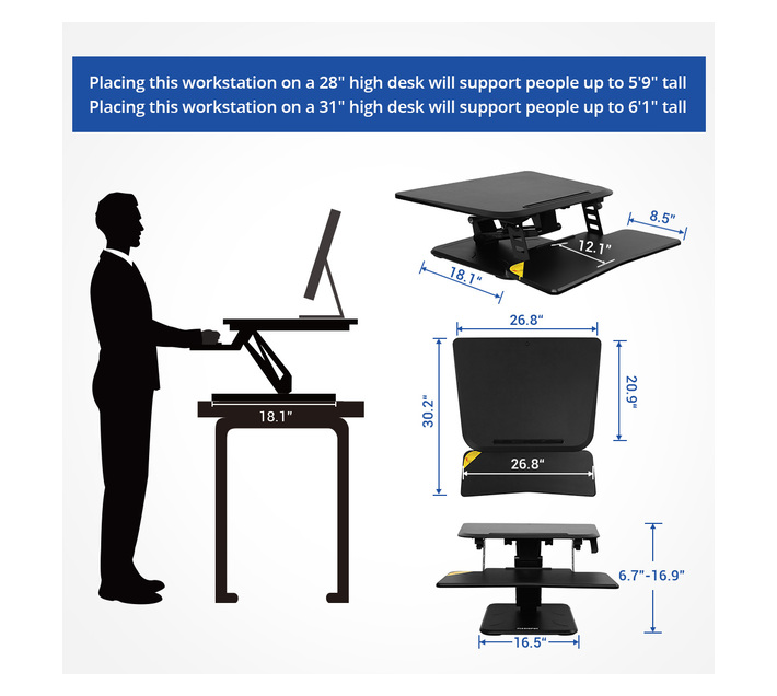 Flexispot M5b 27 Sit Stand On Desk Standing Desk Converter