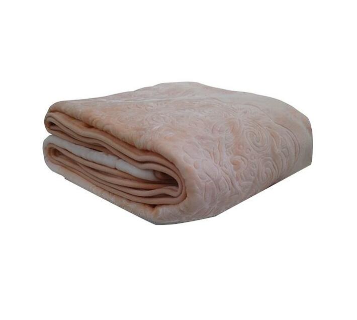 Sesli Mink Colourful 1Ply Blanket Queen Size Pattern Peach Makro