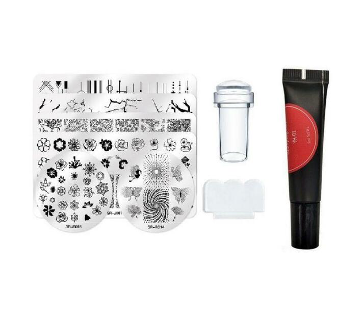 UV Gel Nail Art Stamping Kit Red Makro