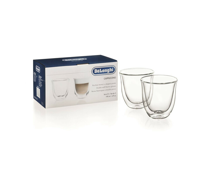 Delonghi 2-Piece Cappuccino Glass Set 