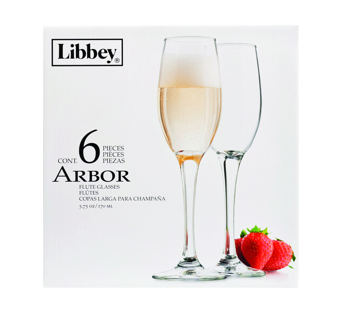 Libbey Arbor Flute Glasses 6-Pack 