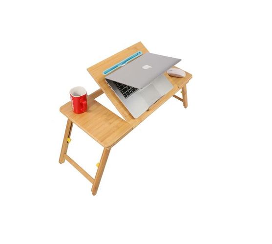 College Originals Large Multi-Functional Bamboo Standing Laptop Table Blue
