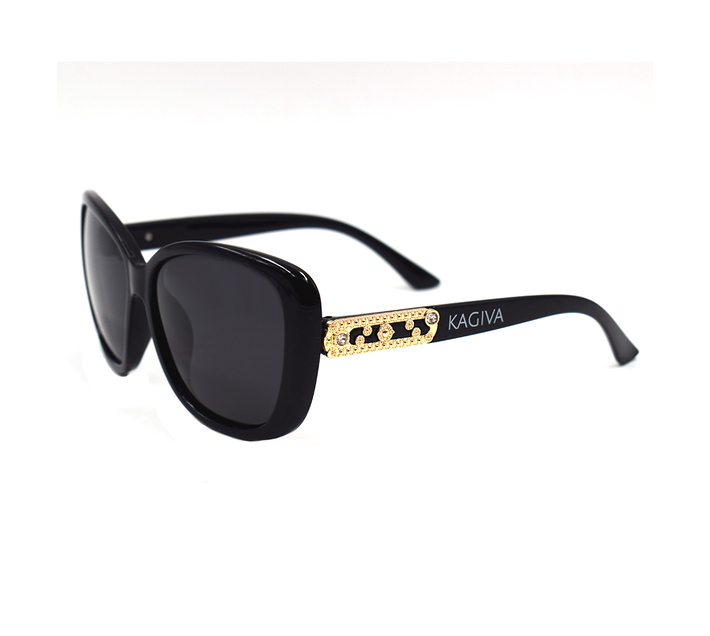 Kagiva`s Anti-Glare Polorized Women Sunglasses - Black/Gold