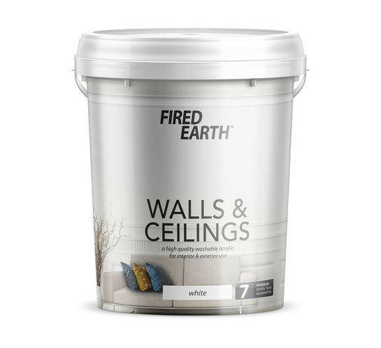 Fired Earth 20 l Walls and Ceilings Paint White 