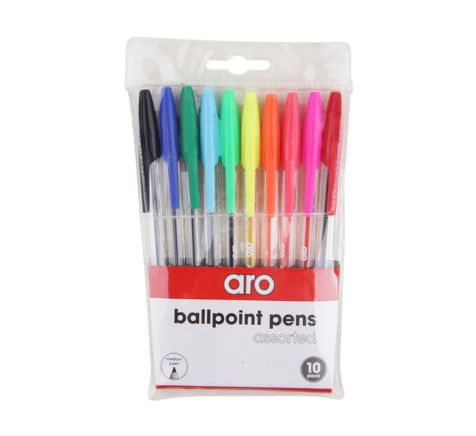 ARO Stick Ballpoint Pen Assorted 10 Pack Makro