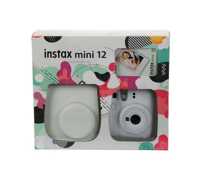 Instax Cam mini 12 Clay White Kit 3 (cam, 1 film, case Makro