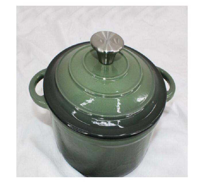 7 Piece Cast Iron Pots Forest Green Makro