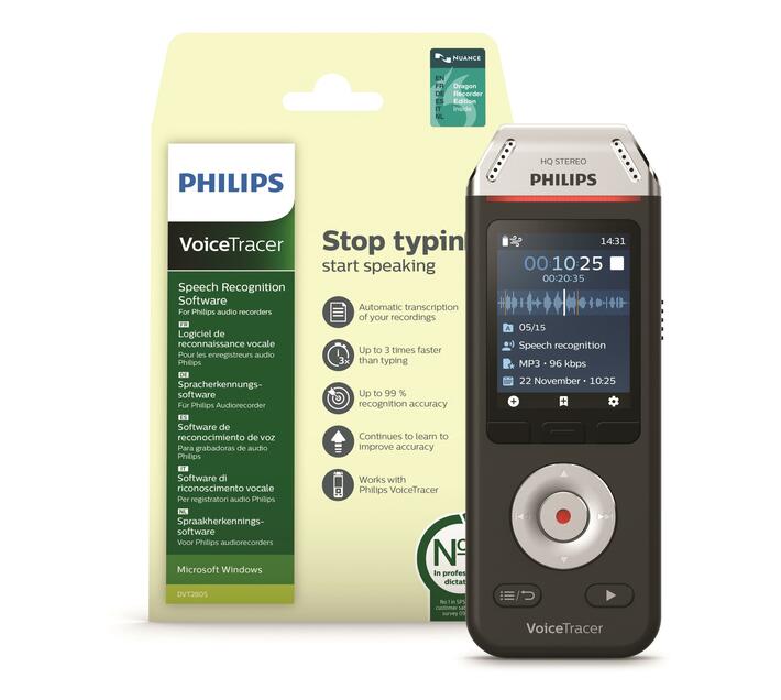 DVT2810 8GB voice recorder with Dragon